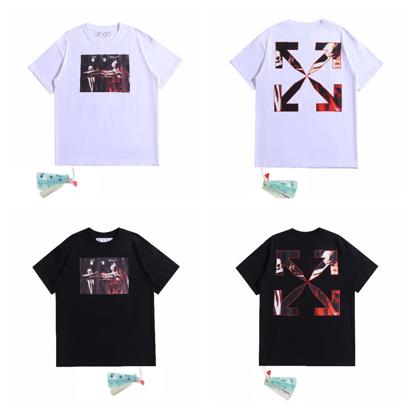 Off White Arrow Graphic Print Short Sleeve Tee Streetwear Unisex