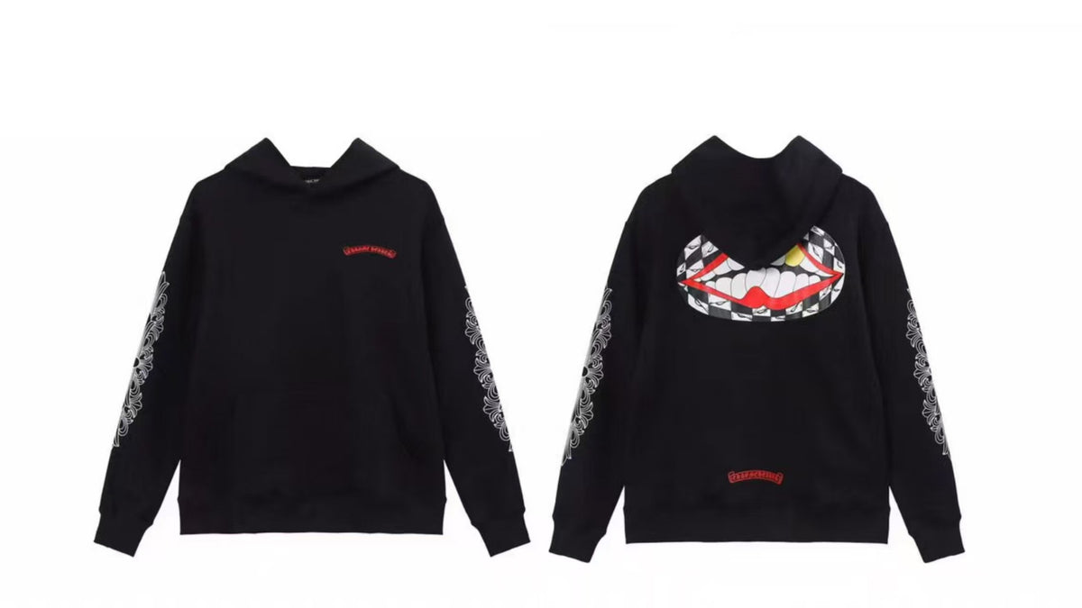Chrome Hearts Gothic Graphic Print Pullover Hoodie Streetwear Unisex