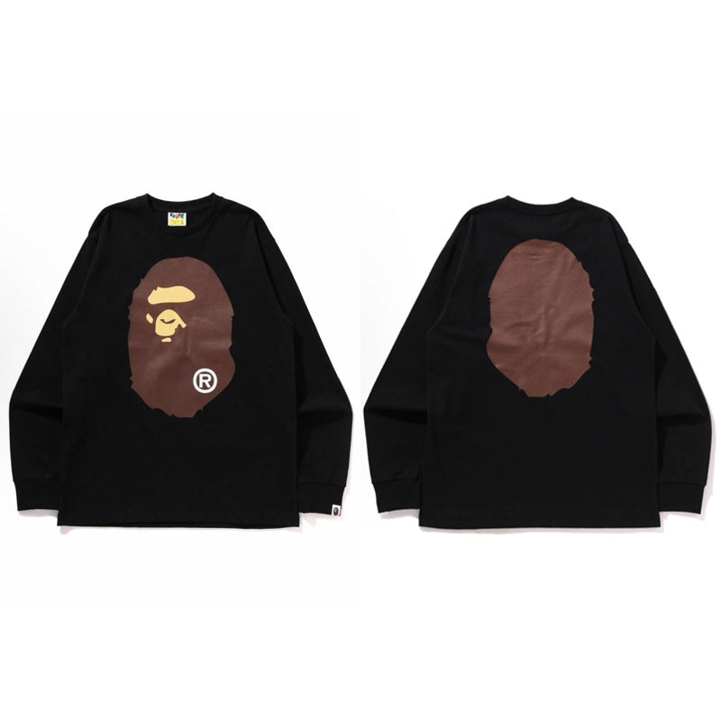Bape Baby Milo Camo Ape Head Graphic Oversized Long Sleeve Tee Street