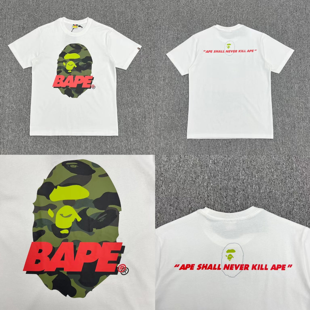 Bape Ape Head Camo Graphic Oversized Short Sleeve Tee Multi‑Style