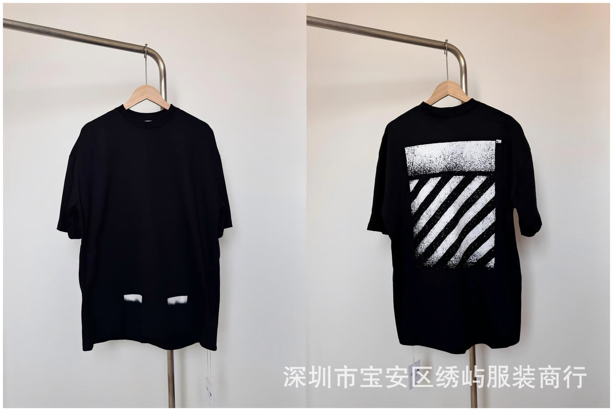Off White Arrow Print Crew Neck Short Sleeve T Shirt Unisex