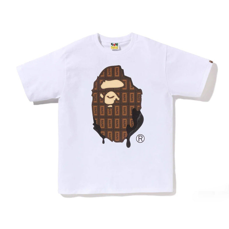 BAPE Ape Head Shark Print Unisex Casual T-Shirt