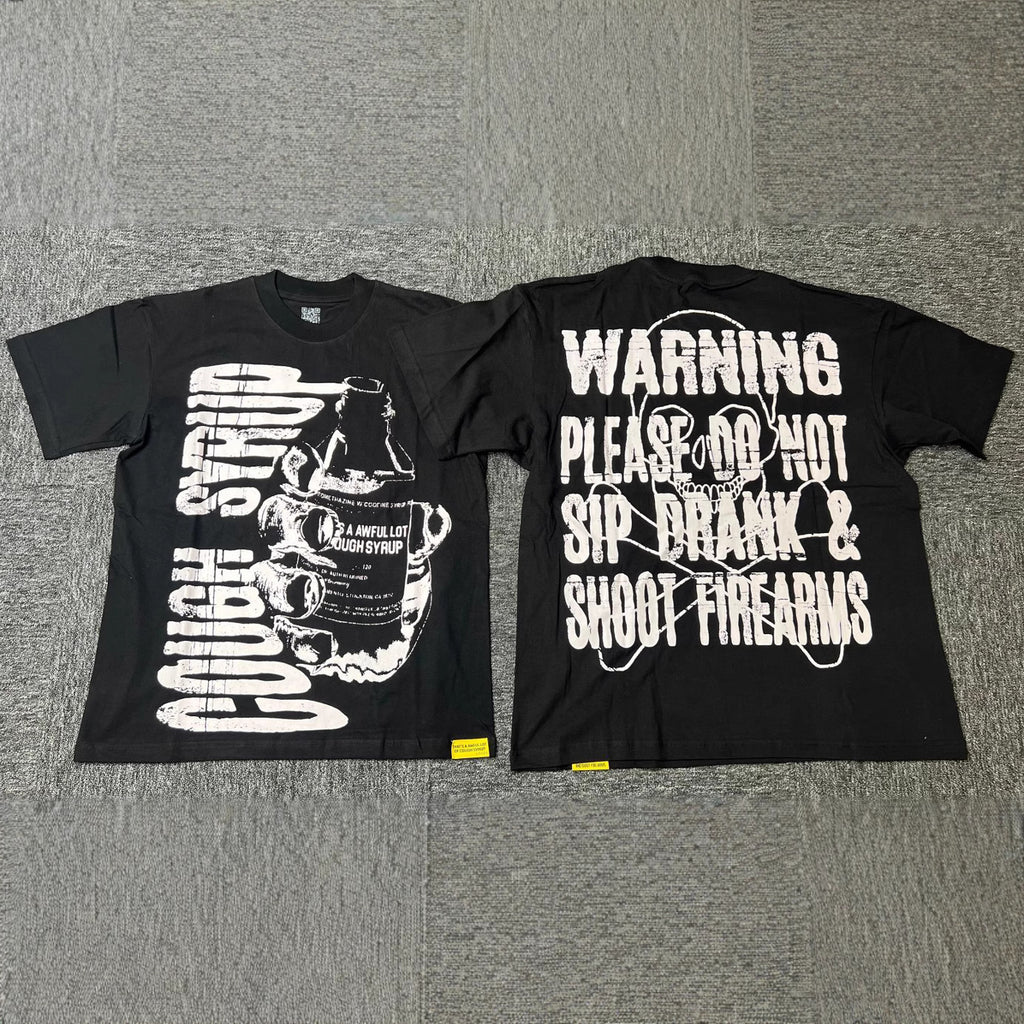 ALOCS Cough Syrup Letter Graphic Short Sleeve Tee Streetwear Unisex