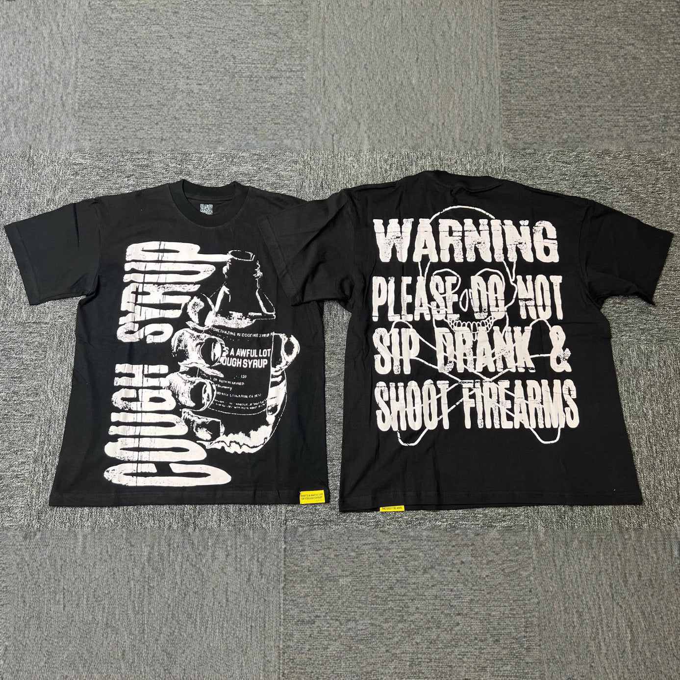 ALOCS Cough Syrup Letter Graphic Short Sleeve Tee Streetwear Unisex
