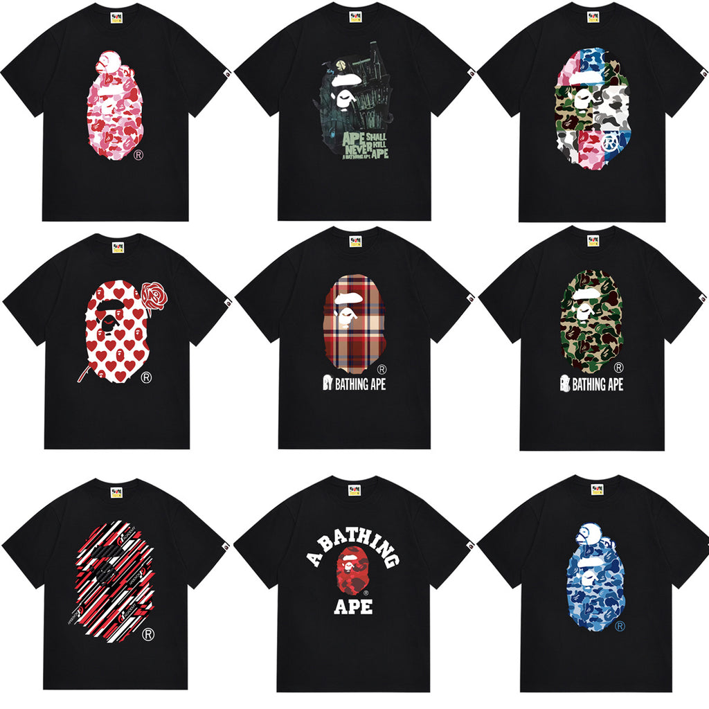 BAPE Camo Ape Head Graphic Print Short Sleeve Tee Streetwear Unisex