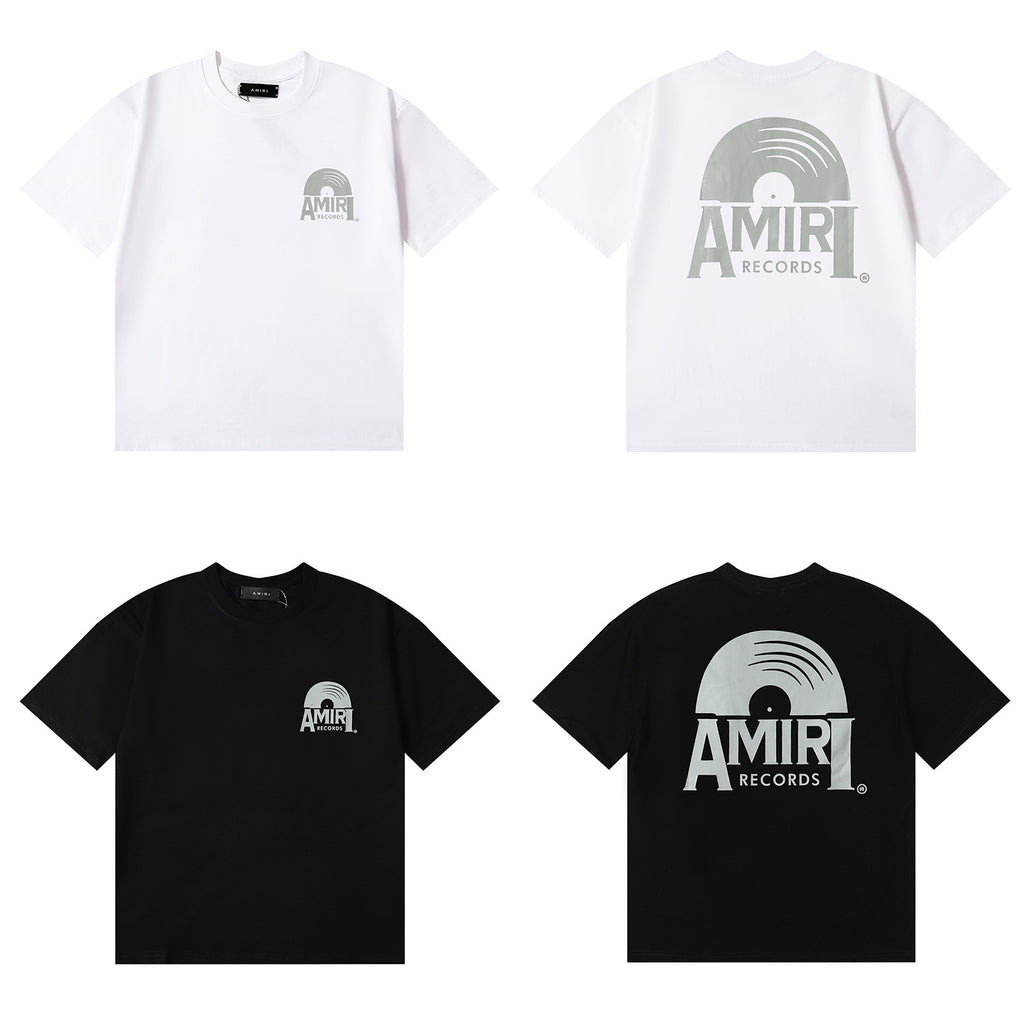 Amiri Rose Skull Letter Graphic Short Sleeve Tee Streetwear Unisex