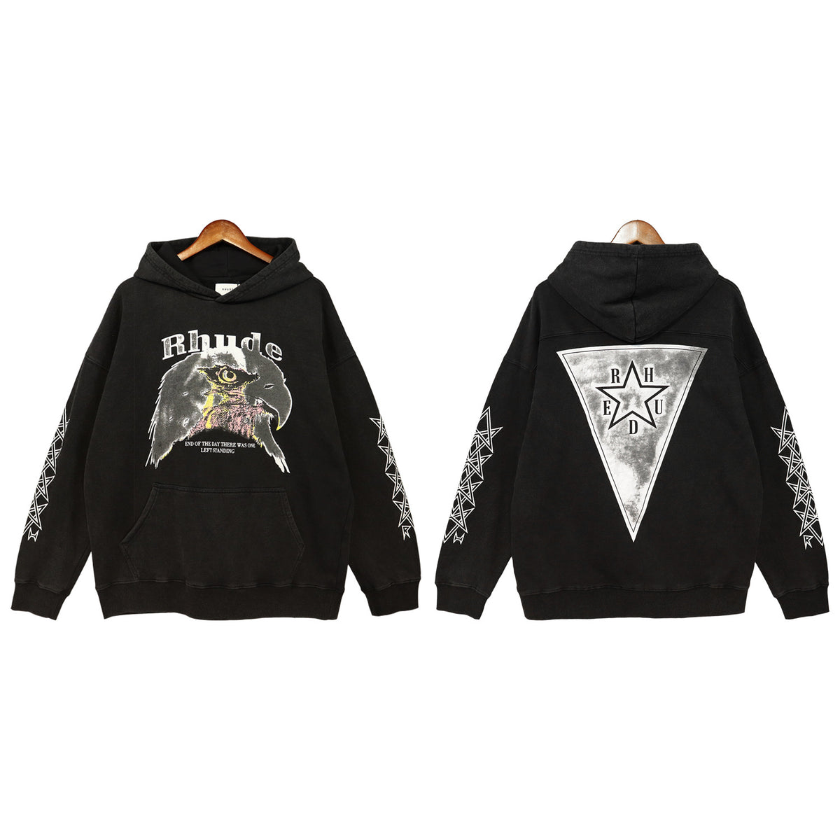 Rhude Cartoon Letter Hoodie Streetwear Cotton Pullover Sweatshirt