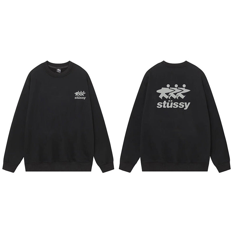Stussy Graphic Crewneck Sweatshirt 8 Ball Dice Street Casual Pullover