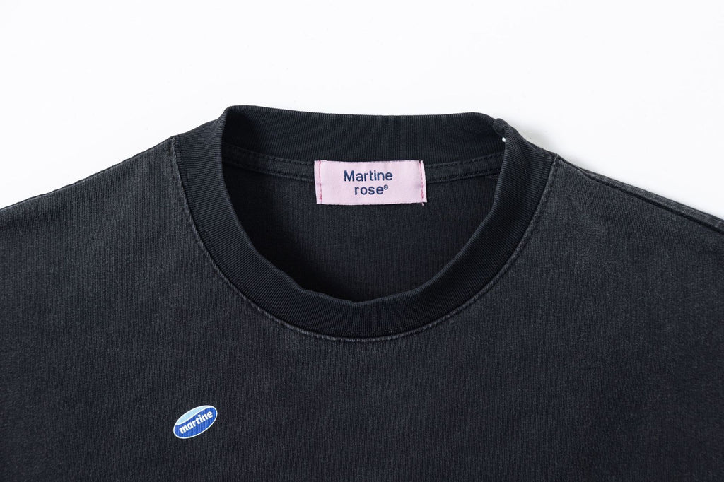 Martine Rose Washed Vintage Letter Print Crew Neck Short Sleeve T Shirt