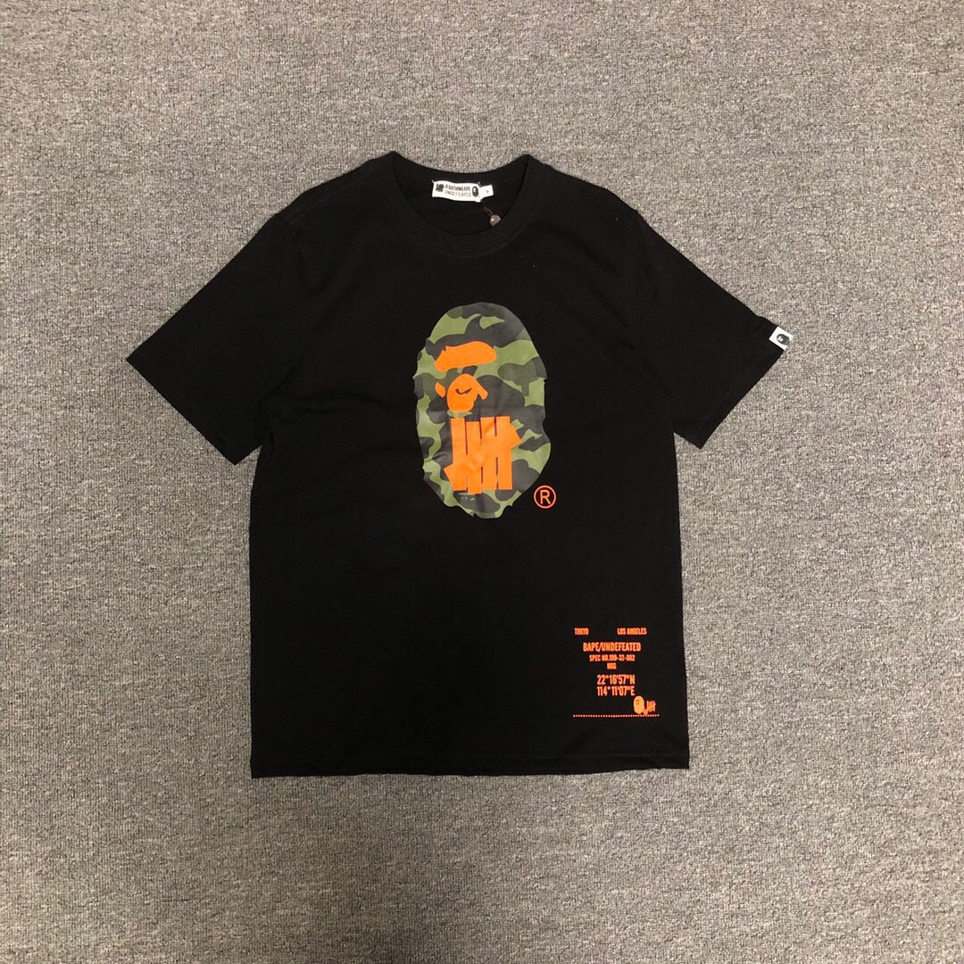 BAPE Classic Camo Ape Head Letter Print Loose Unisex Casual T-Shirt