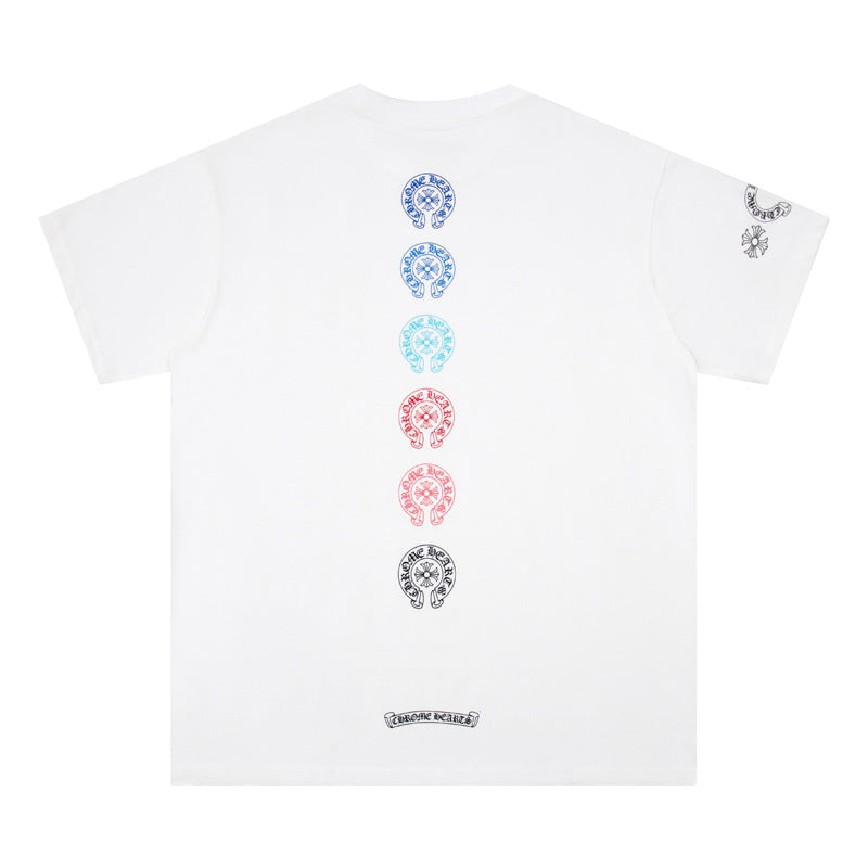Chrome Hearts Horseshoe Cross Floral Crew Neck T‑Shirt Unisex