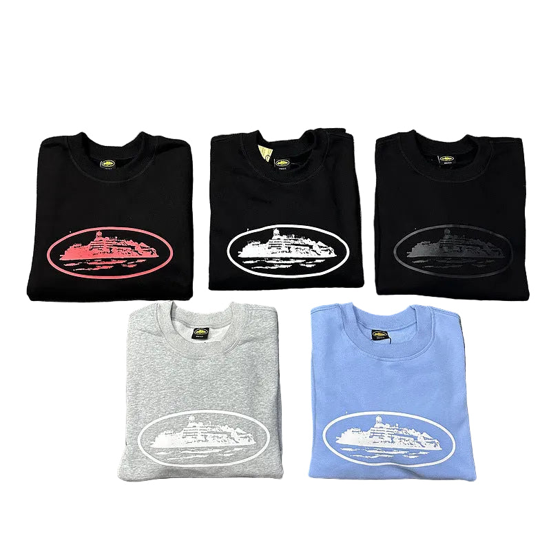 Corteiz Island Letter Graphic Oversized Crewneck Streetwear