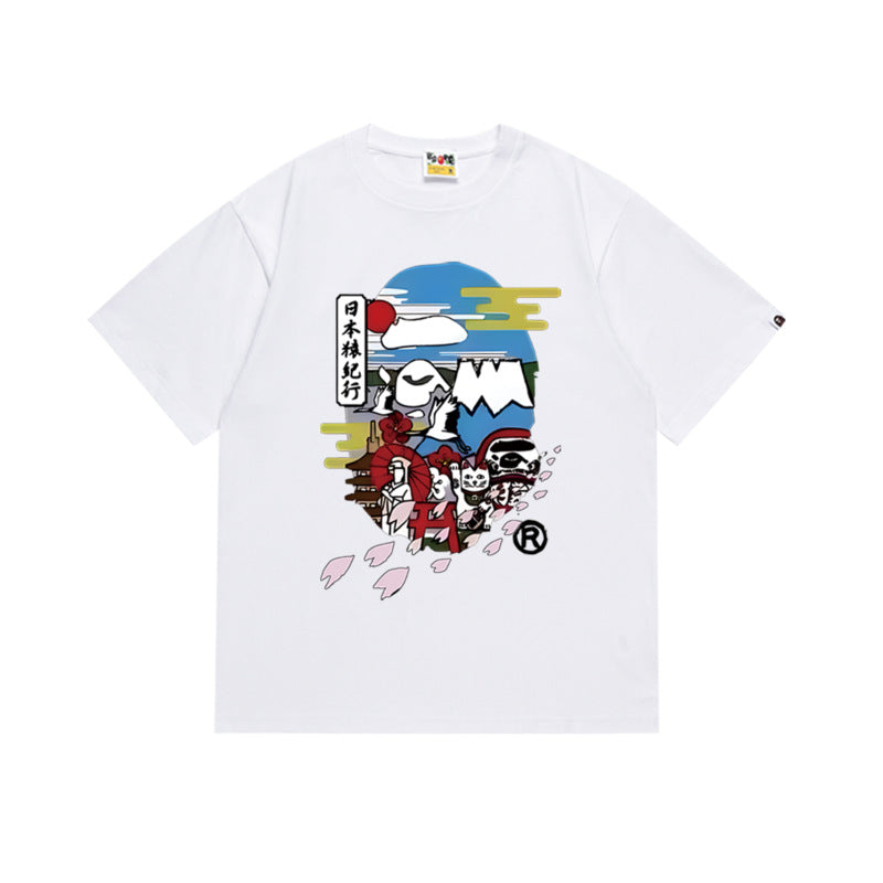 Bape Maneki Neko Ape Head Graphic Oversized Tee Streetwear Unisex