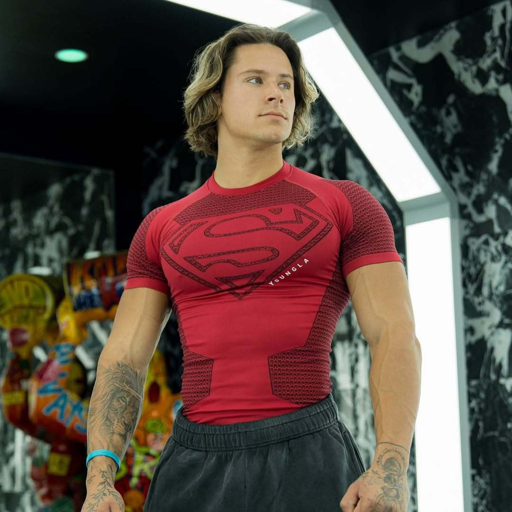 YOUNGLA 4117 Superman Compression Tees