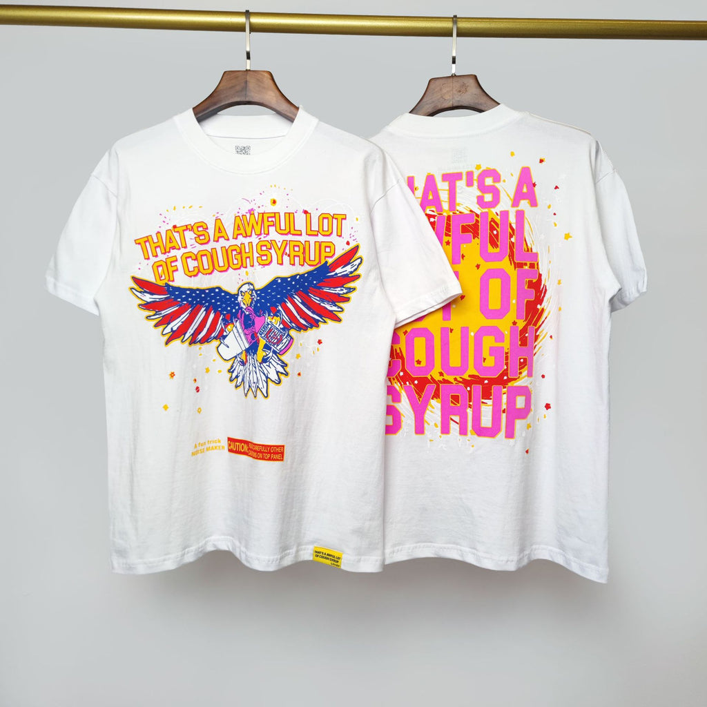 ALOCS Cough Syrup Letter Graphic Short Sleeve Tee Streetwear Unisex