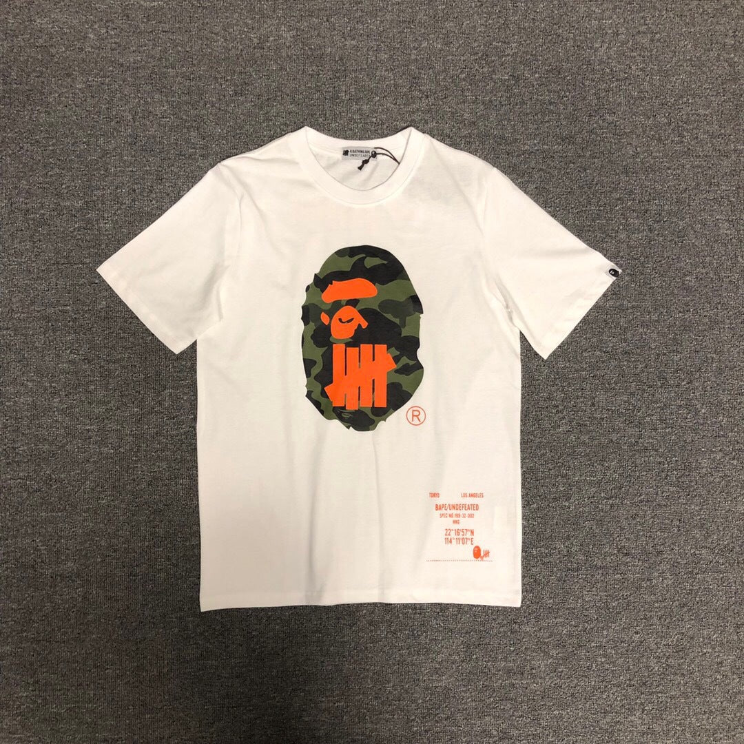 BAPE Classic Camo Ape Head Letter Print Loose Unisex Casual T-Shirt