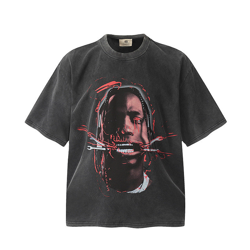 Travis Scott VTG Washed Rapper Athlete Mike Tyson Oversized Tee