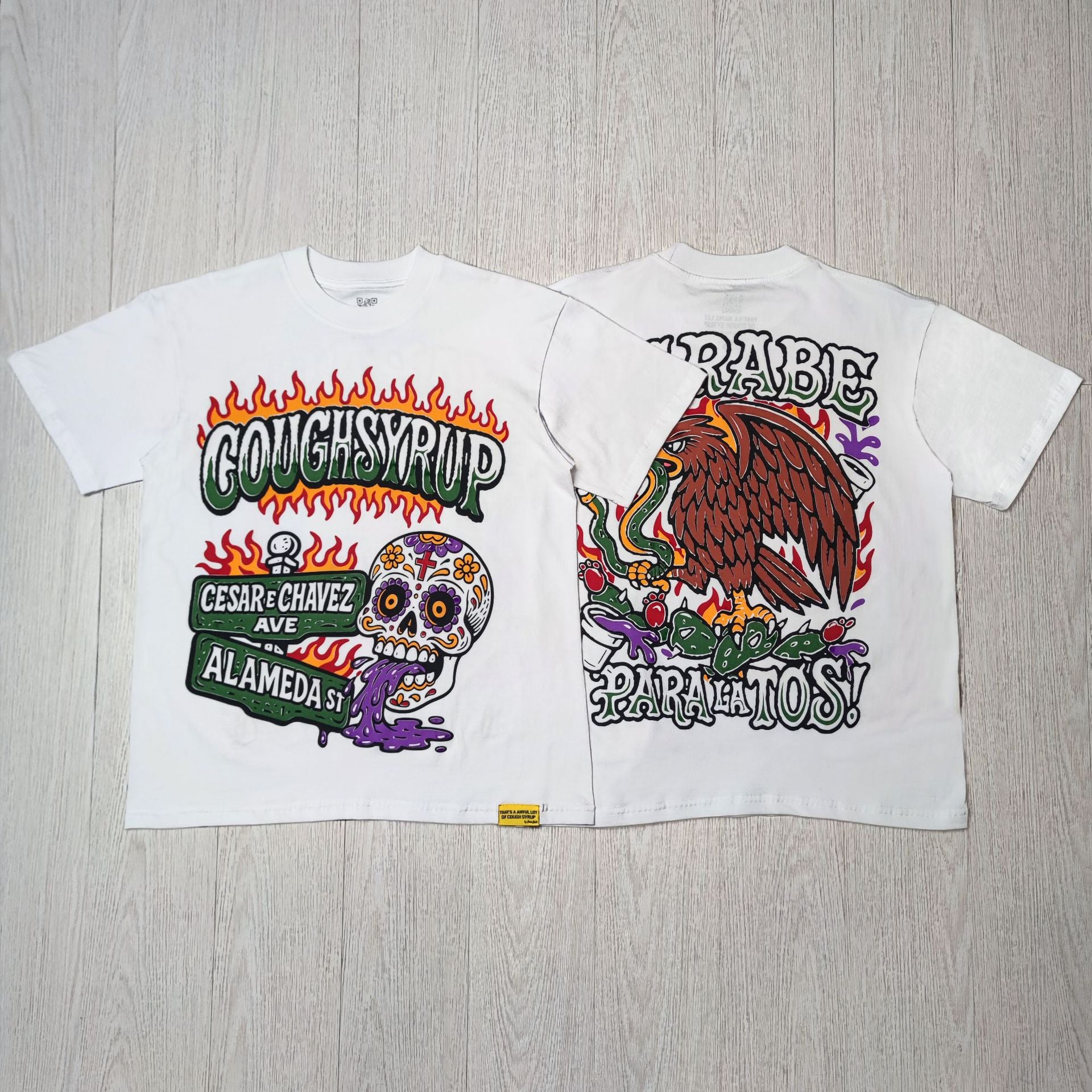 ALOCS Cough Syrup Letter Graphic Short Sleeve Tee Streetwear Unisex