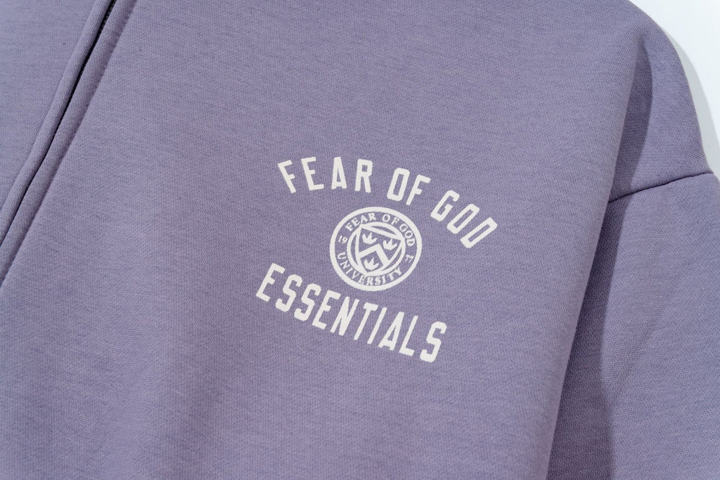 FOG Essentials Emblem Letter Zip Up Hoodie Unisex