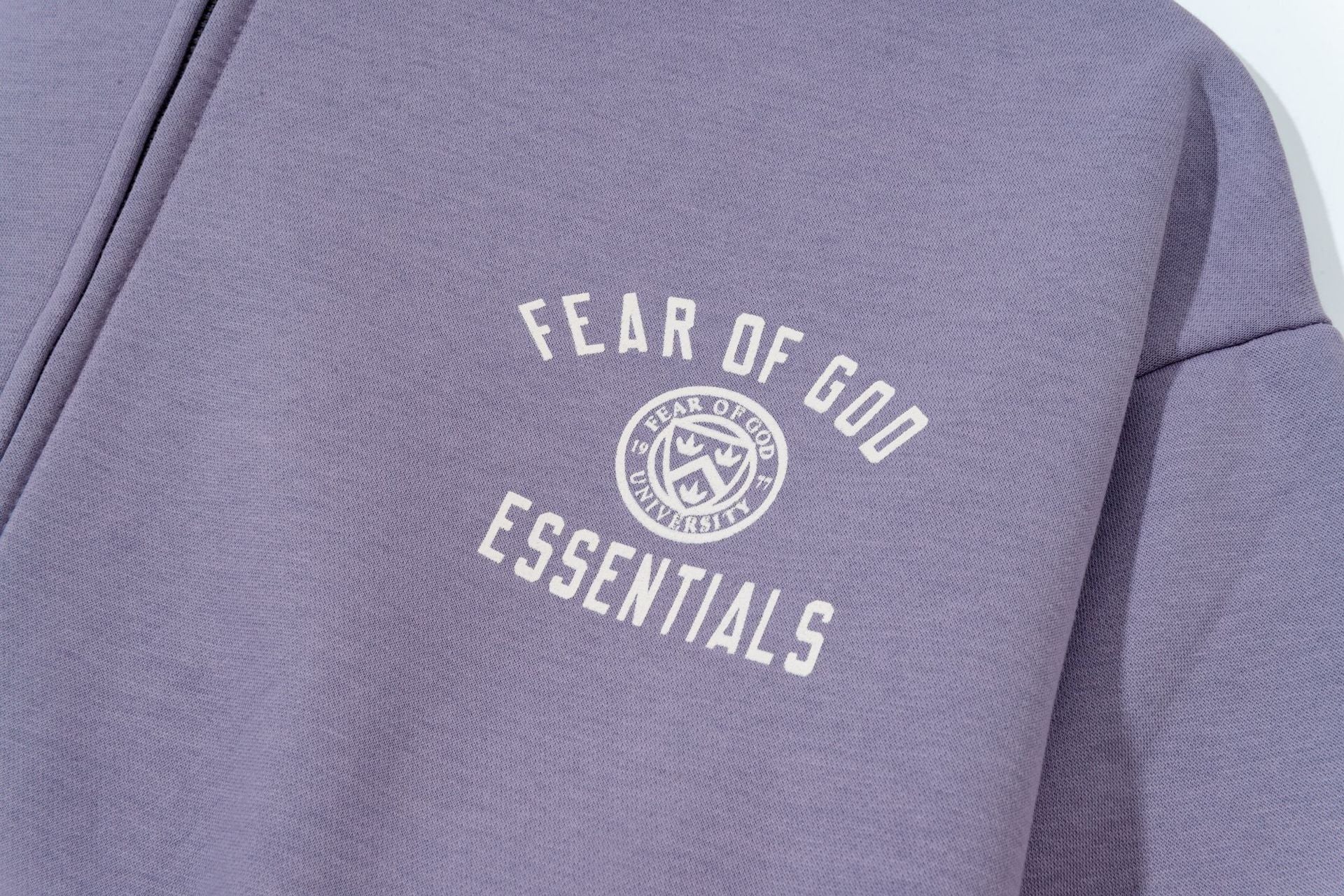 FOG Essentials Emblem Letter Zip Up Hoodie Unisex