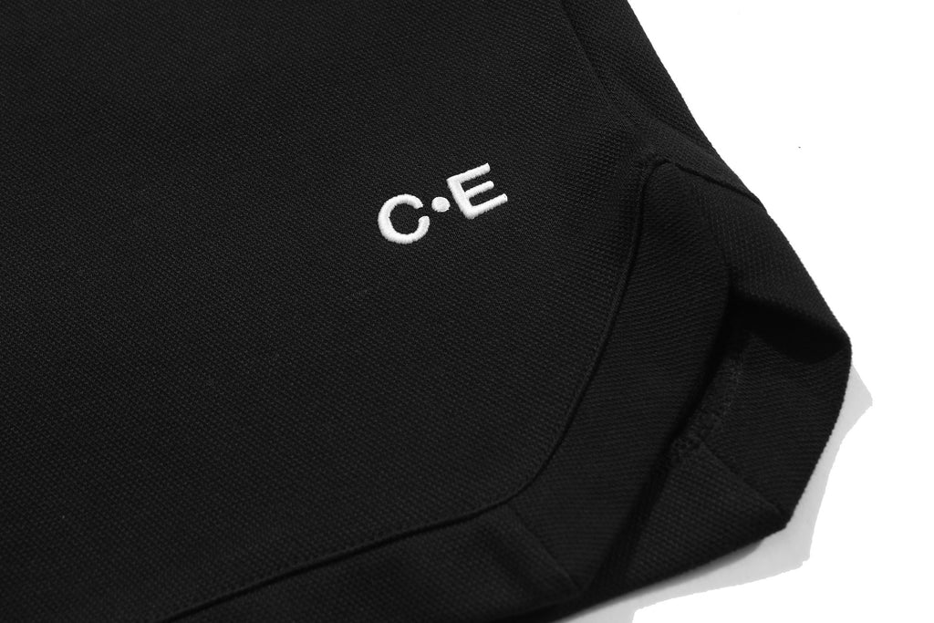 Pique Double Fabric Letter Embroidery Drawstring Casual Shorts
