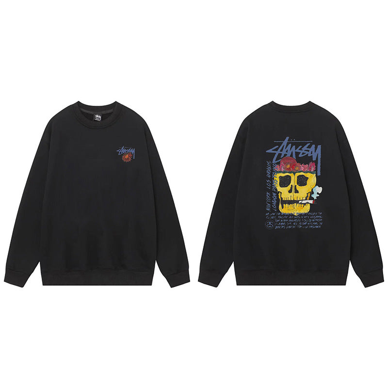 Stussy Graphic Crewneck Sweatshirt 8 Ball Dice Street Casual Pullover