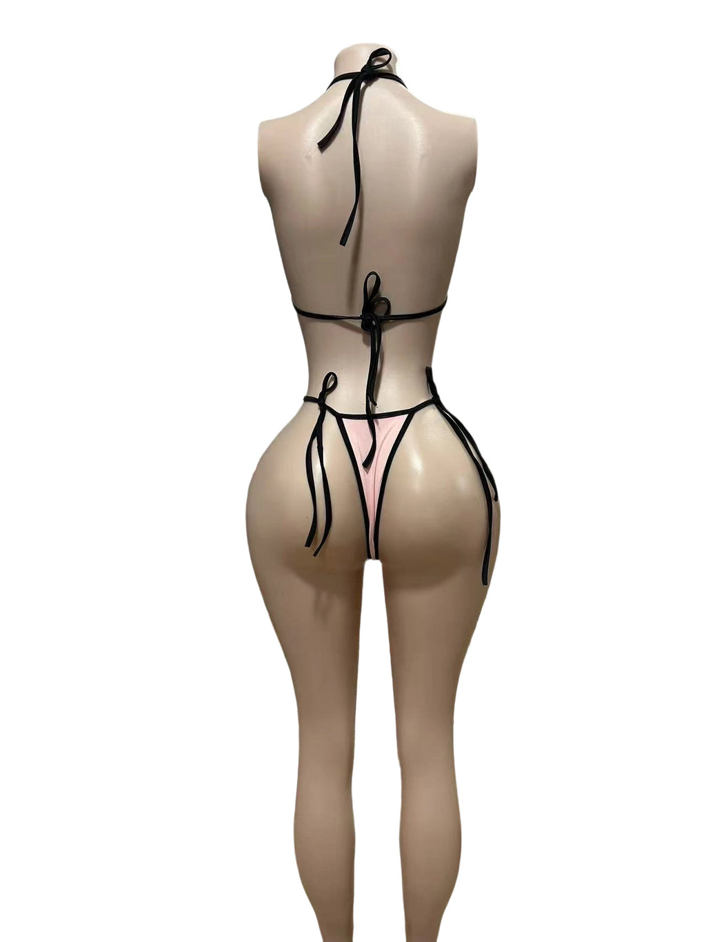 Y2K Cross Patch Halter Bikini Lace Up Mini Skirt 3 Piece Set