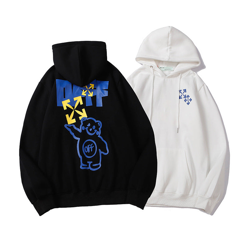 Off White Arrow Graphic Print Hoodie Streetwear Unisex