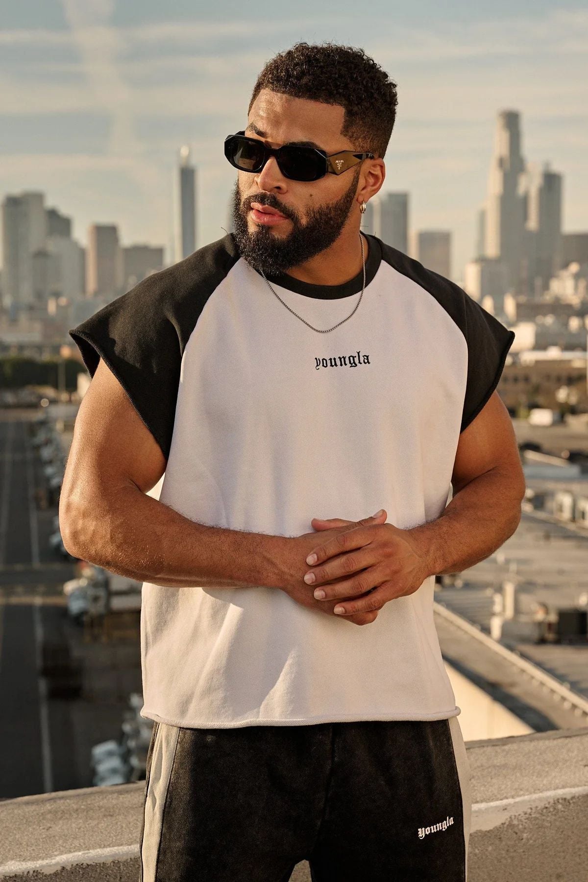 YOUNGLA 4243 Raw Raglan Tanks