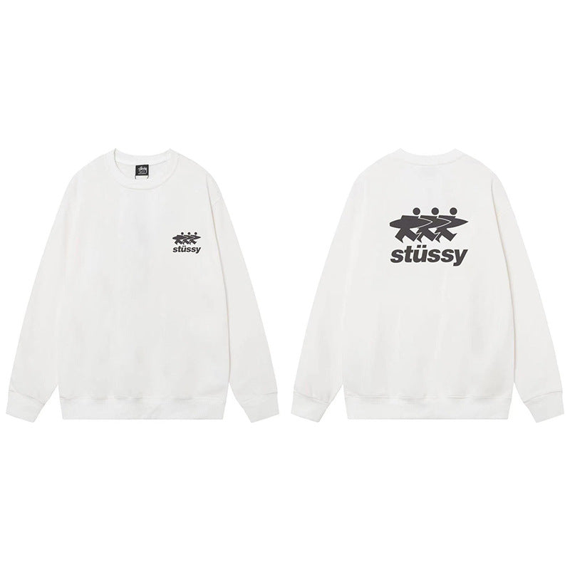 Stussy Graphic Crewneck Sweatshirt 8 Ball Dice Street Casual Pullover