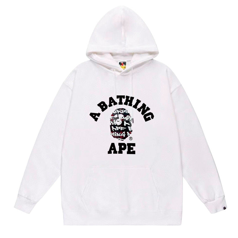 BAPE Ape Head Graphic Hoodie Camo Print Loose Cotton Pullover