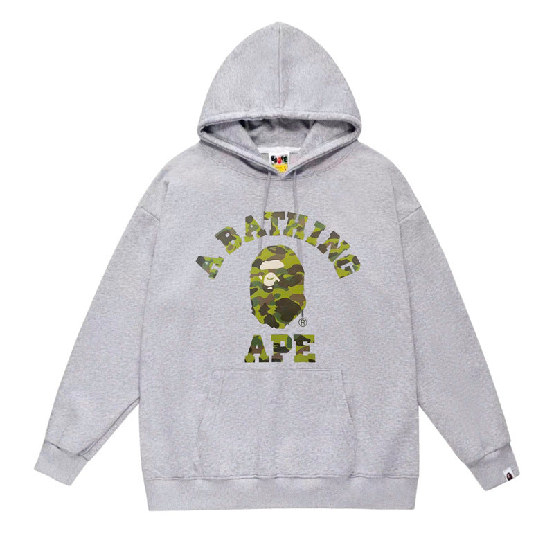 BAPE Ape Head Graphic Hoodie Camo Print Loose Cotton Pullover