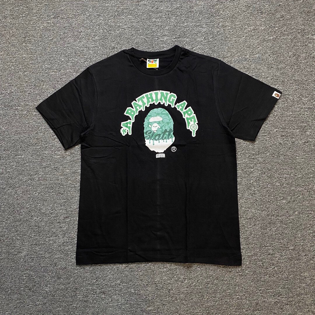 BAPE Classic Camo Ape Head Letter Print Loose Unisex Casual T-Shirt