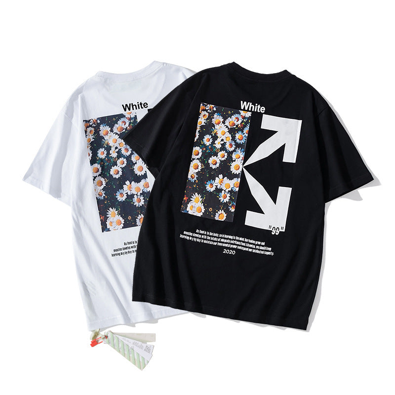 Off White Arrow Gradient Graphic Short Sleeve Tee Streetwear Unisex