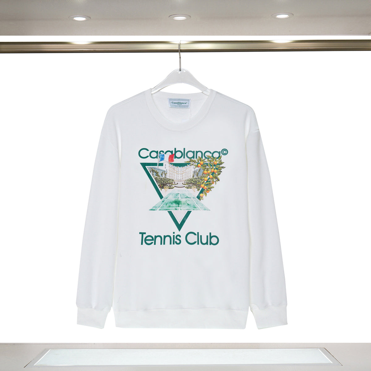 Casablanca Tennis Club Graphic Crewneck Sweatshirt Men Casual Pullover
