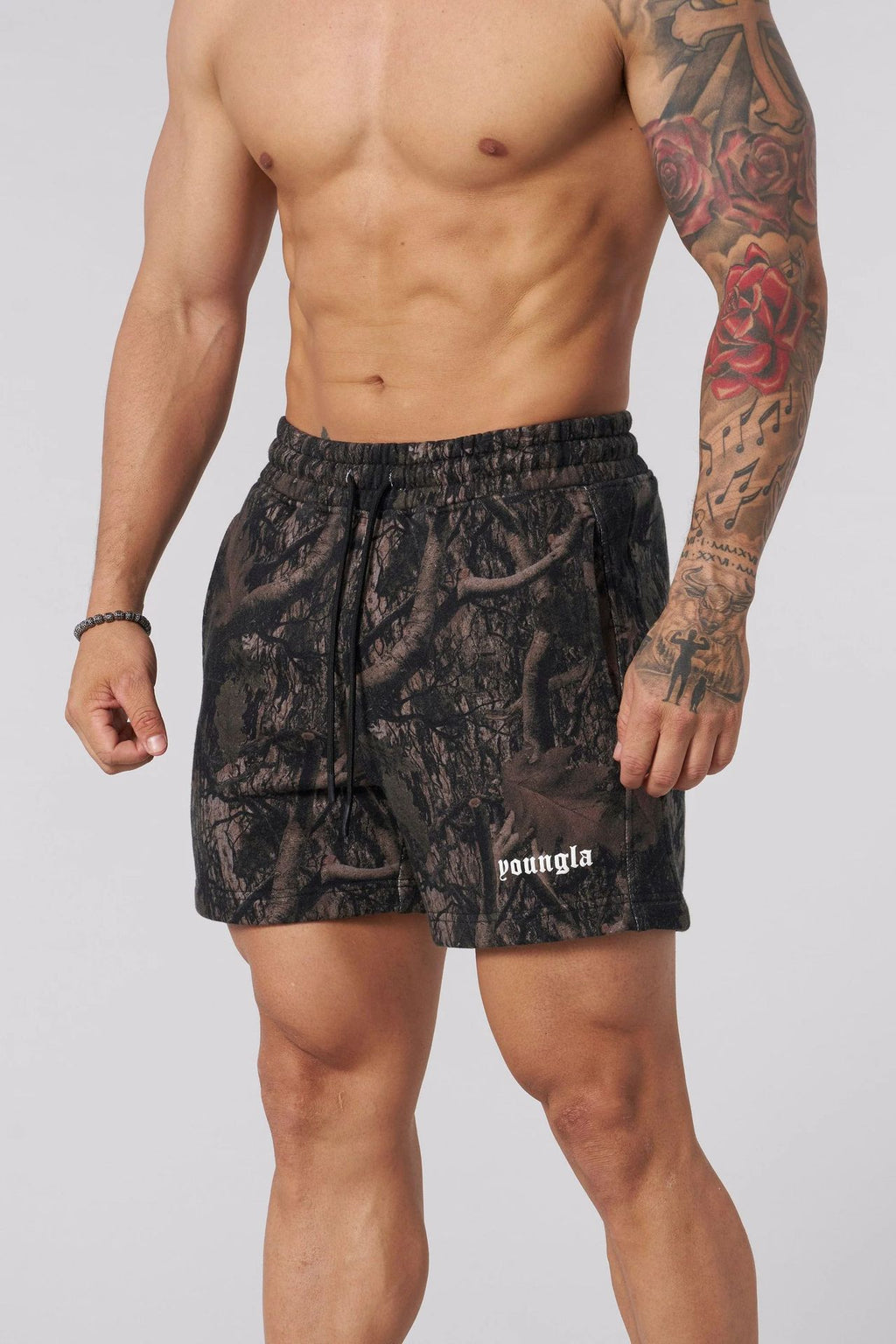YOUNGLA 1118 Tree Camo Cotton Shorts