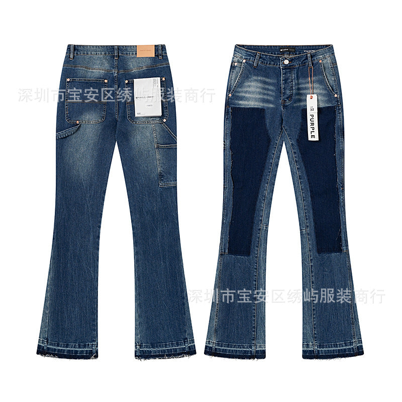 Purple Brand Distressed Flare Denim Jeans Unisex