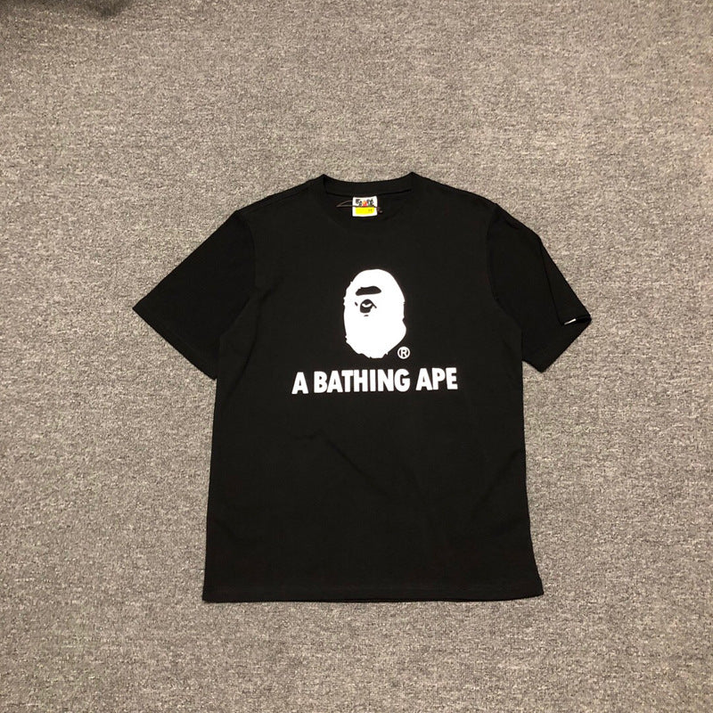 BAPE Ape Shark Graphic Print Loose Unisex Heavyweight Cotton T-Shirt