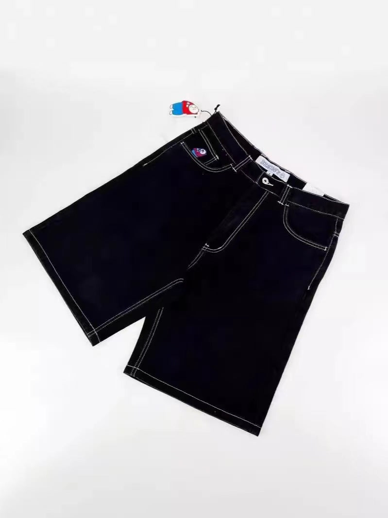 Polar Broken Promises Jaded London Style Y2K Baggy Denim Jort Shorts