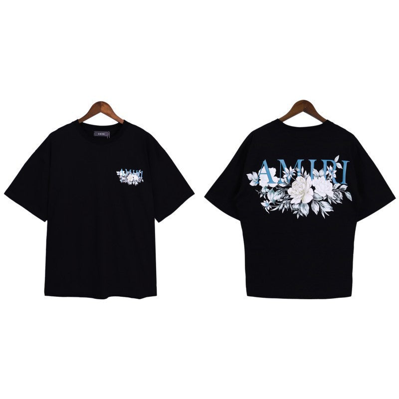 Amiri Multi‑Pattern Letter Graphic Oversized Tee Streetwear Unisex