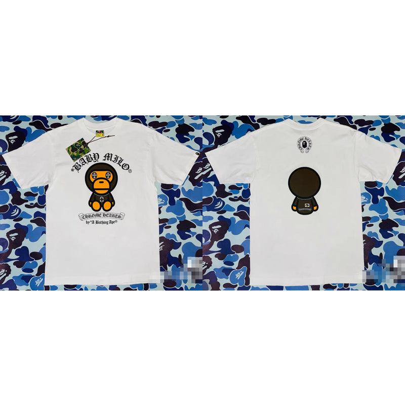 BAPE Ape Head Camo Shark Print Crew Neck Short Sleeve T‑Shirt Unisex