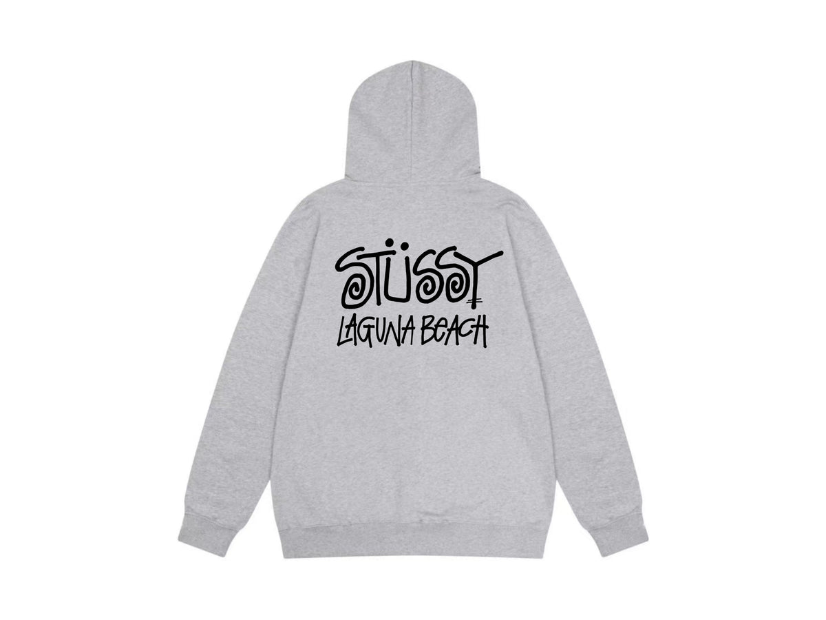 Stussy Zip Up Hoodie Multi Graphic Letter Print Streetwear Jacket