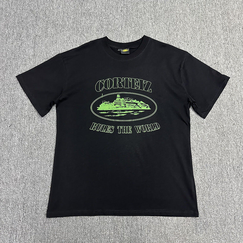 Corteiz Alcatraz Logo Letter Crew Neck Short Sleeve T‑Shirt Unisex