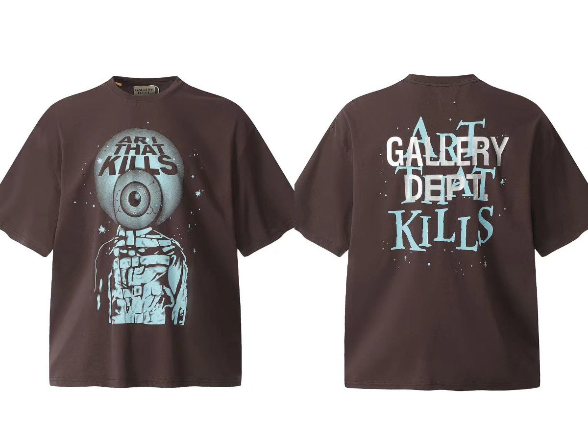 Gallery Dept Vintage Washed Graphic Short Sleeve Tee Streetwear Unisex