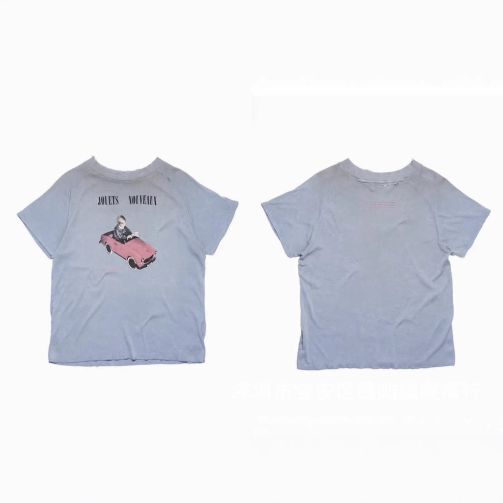 ERD Portrait Letter Print Crew Neck Short Sleeve T Shirt Unisex