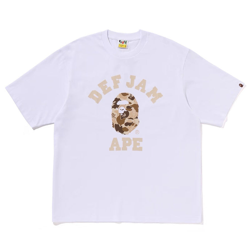 BAPE Ape Head Camo Shark Print Crew Neck Short Sleeve T‑Shirt Unisex