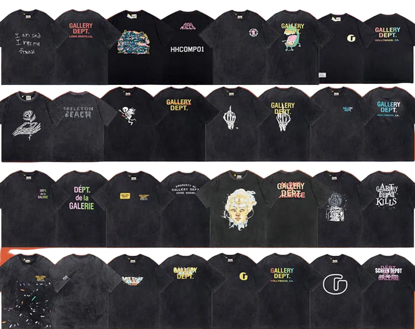 Gallery Dept Vintage Washed Graphic Short Sleeve Tee Streetwear Unisex