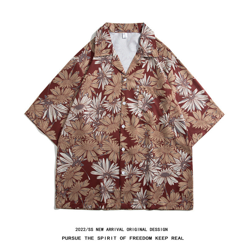 Mens Camp Collar Tropical Hawaiian Floral Short Sleeve Beach Shirt  South2101-2126