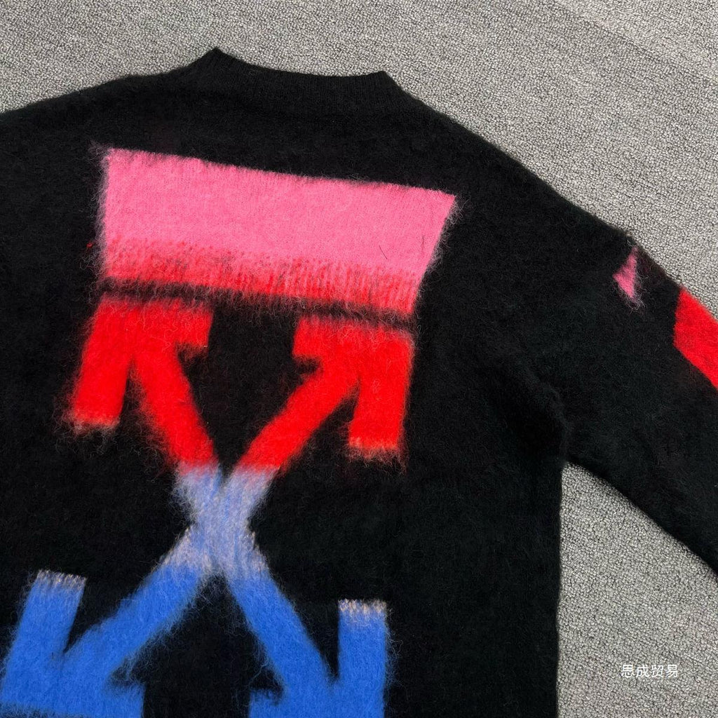 Off-White Diag Ombre Brushed Knit Crewneck Arrows Jumper