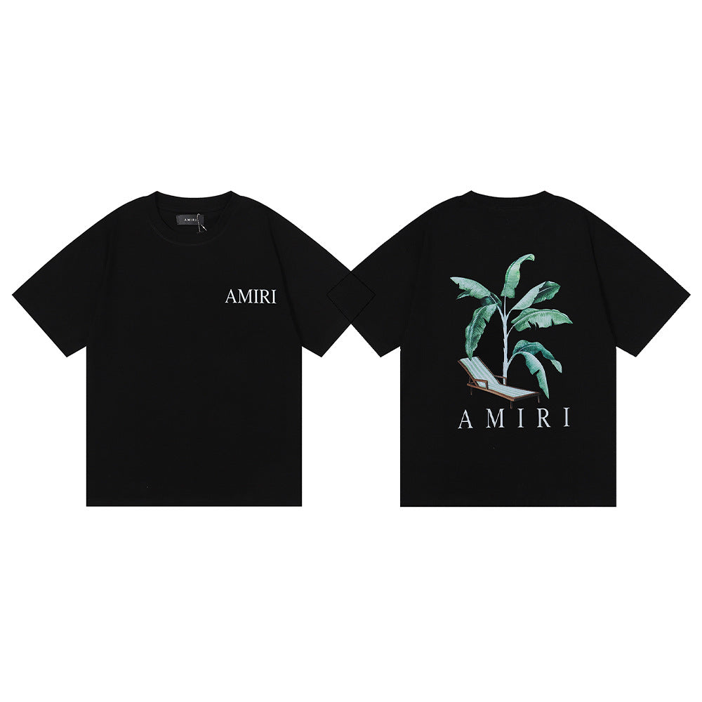 Amiri Rose Skull Letter Graphic Short Sleeve Tee Streetwear Unisex